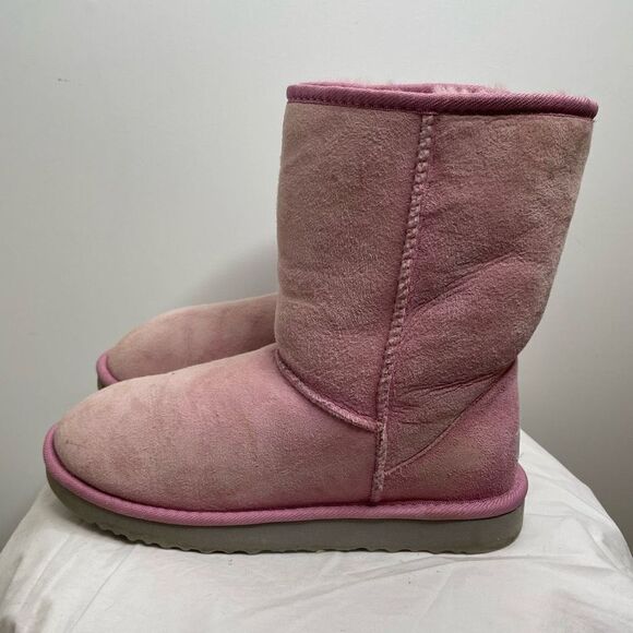 UGG Australia Classic‎ Short 5825 Leather Sheepskin Lined Winter Boots Pink 8 - Picture 4 of 11